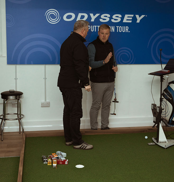 Getting-fitted-for-a-new-putter-at-the-Callaway-and-Odyssey-demonstration-day Putter fitting at the Callaway demonstration day at Easingwold Golf Club